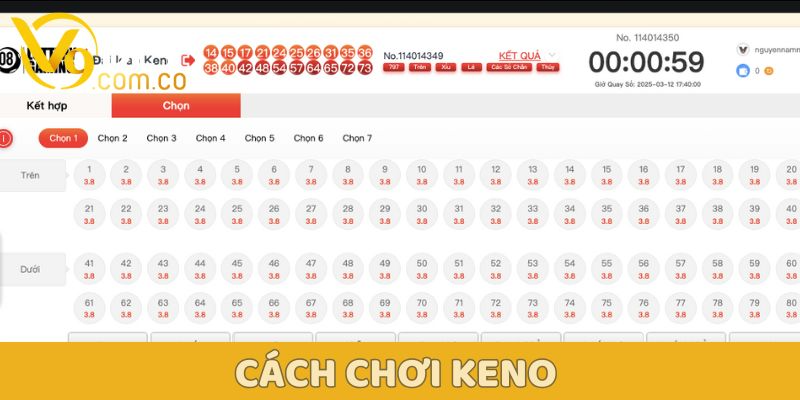 Cách chơi Keno V9bet