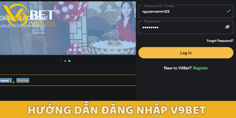 Hướng dẫn đăng nhập v9bet: Các bước chi tiết và xử lý lỗi thường gặp 1 Hướng dẫn cách đăng nhập V9BET chi tiết