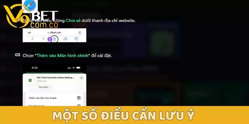 Tải App V9BET – Trải Nghiệm Cá Cược Mọi Lúc, Mọi Nơi 4 Một số điều cần lưu ý khi tải app V9bet