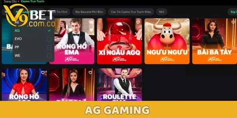 Casino V9BET – Trải Nghiệm Đỉnh Cao, Giải Trí Đẳng Cấp 2 Sảnh AG Gaming tại casino V9bet