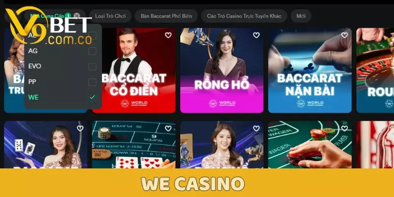 Casino V9BET – Trải Nghiệm Đỉnh Cao, Giải Trí Đẳng Cấp 3 Sảnh WE Casino tại casino V9bet