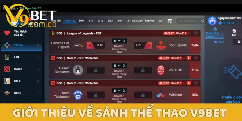 Thể thao V9BET: Trải nghiệm cá cược đỉnh cao và cơ hội thắng lớn 1 Giới thiệu đôi nét về sảnh thể thao V9BET