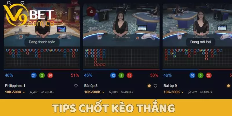 Casino V9BET – Trải Nghiệm Đỉnh Cao, Giải Trí Đẳng Cấp 6 Tips chốt kèo thắng tại sảnh live casino V9bet